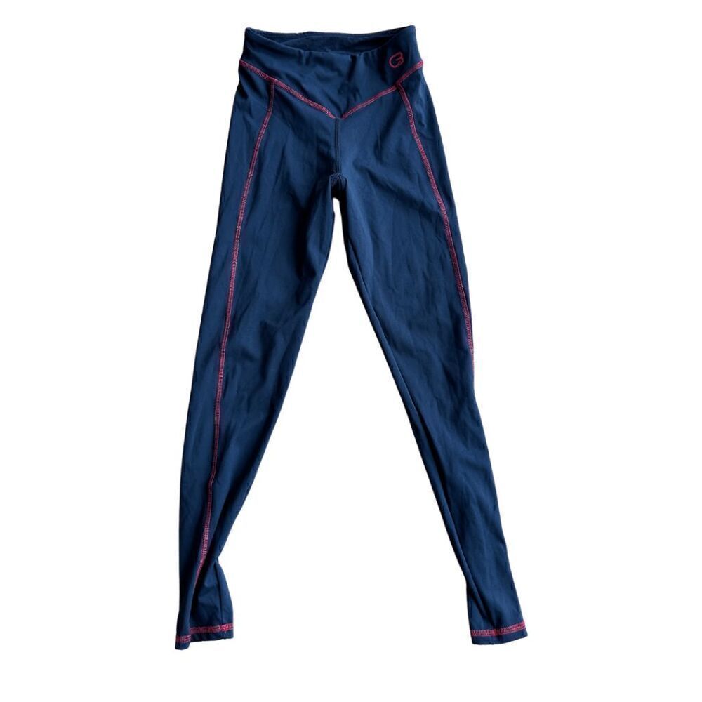 Cyclebar Strut This Womens Blue High Rise Pull-On Active Leggings Medium